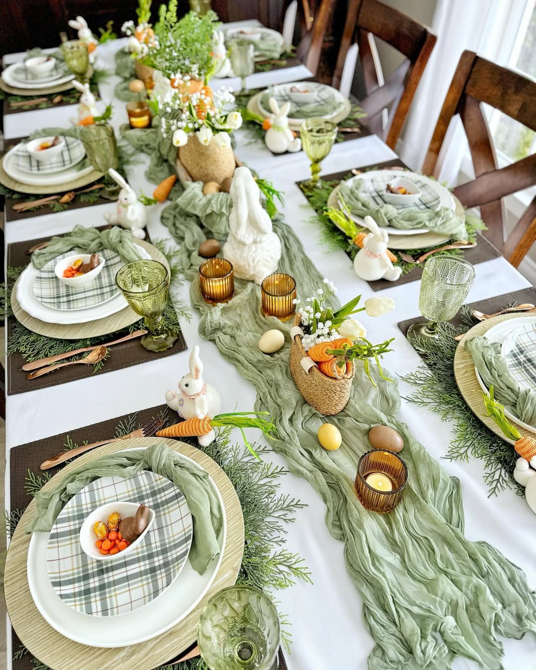 Rustic Greenery With Easter Centerpiece