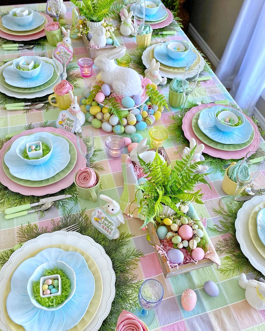 Pastel Blooms With Easter Bunny