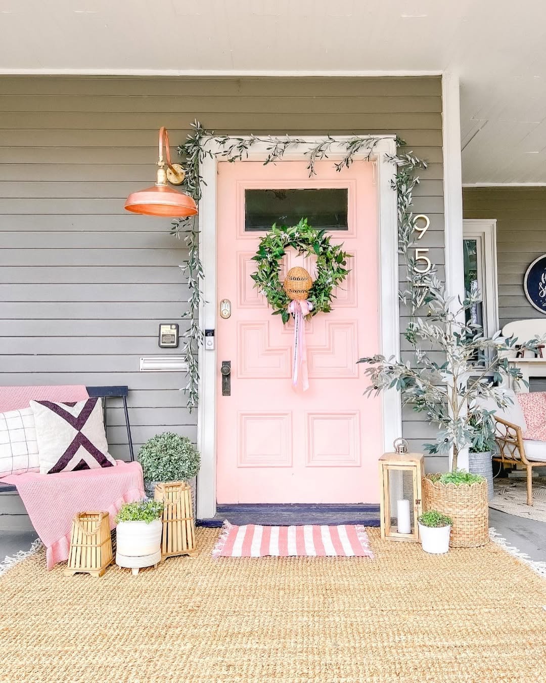 Pastel Easter Porch With Natural Charm