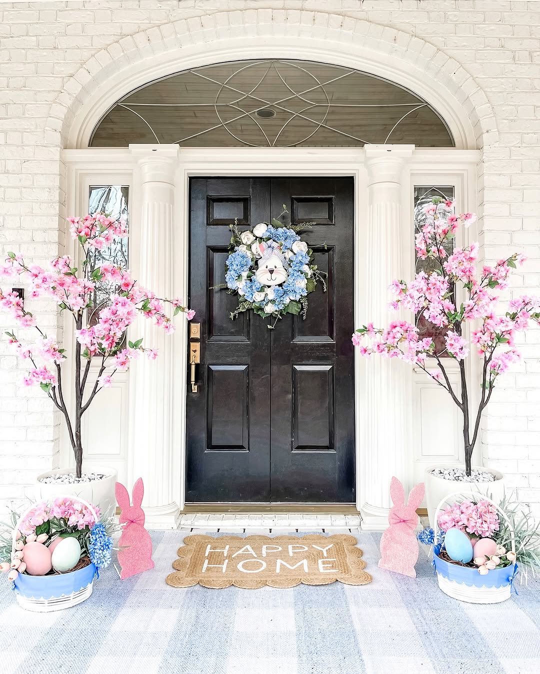 Elegant Easter Porch With Spring Blossoms