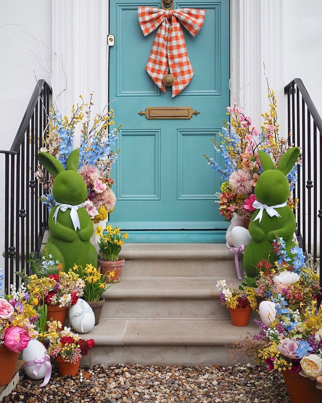 Playful Easter Porch With Bold Colors