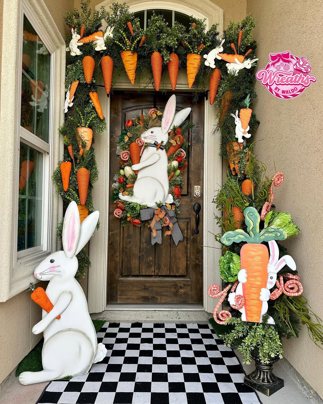 Whimsical Easter Porch With Carrot Charm