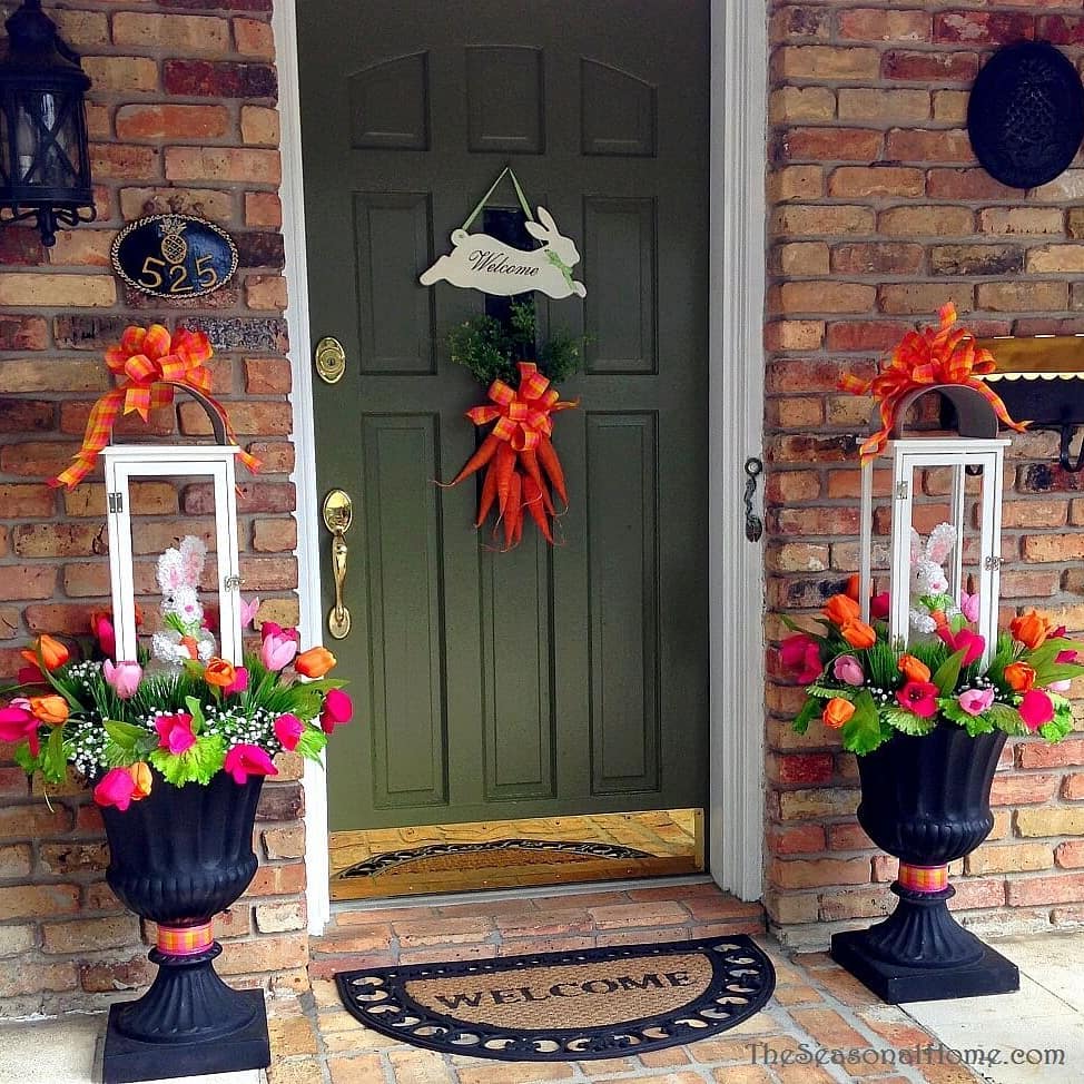 Elegant Easter Porch With Bold Blooms