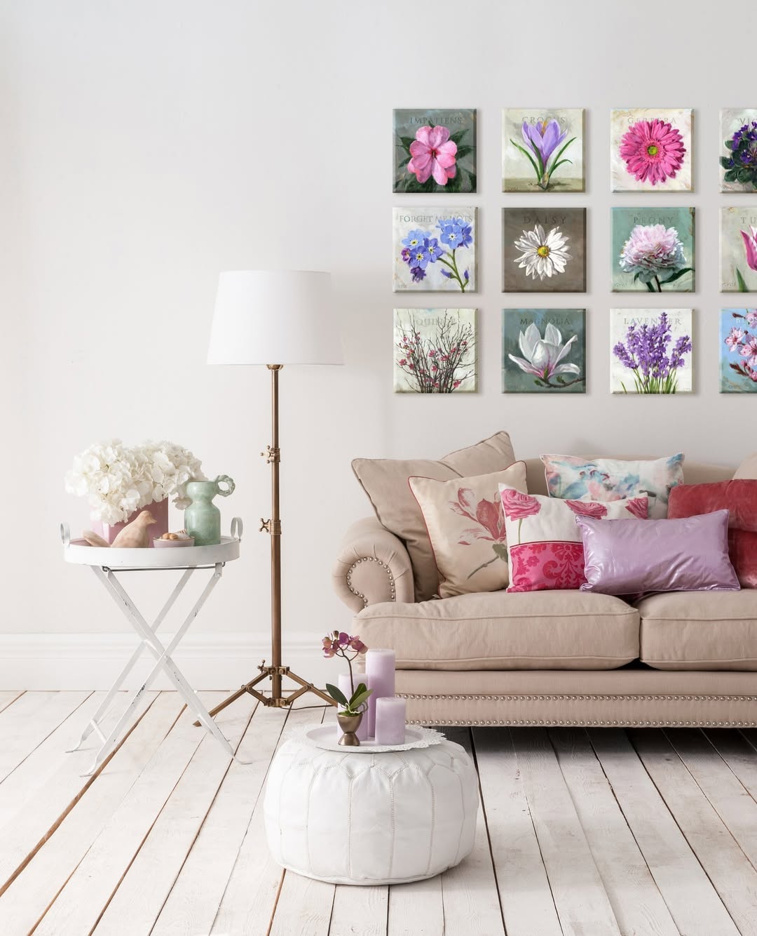 Floral Artwork And Romantic Accent