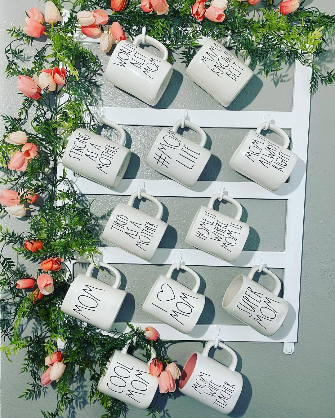 Elegant Greenery With Mom-Inspired Mugs