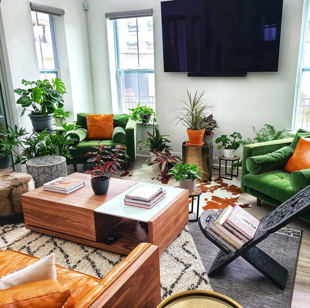 Afrohemian Living Greenery And Bold Accents