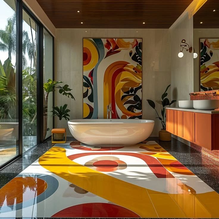 Bold Patterns Meet Bathroom Drama