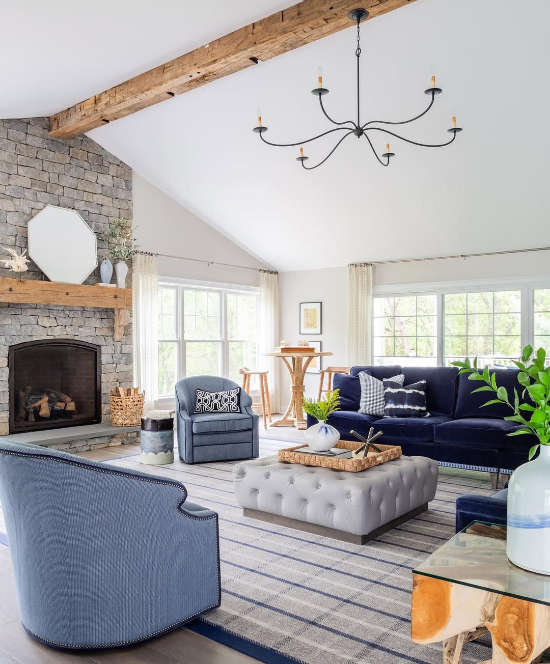 Rustic Meets Refined In Blue And Grey