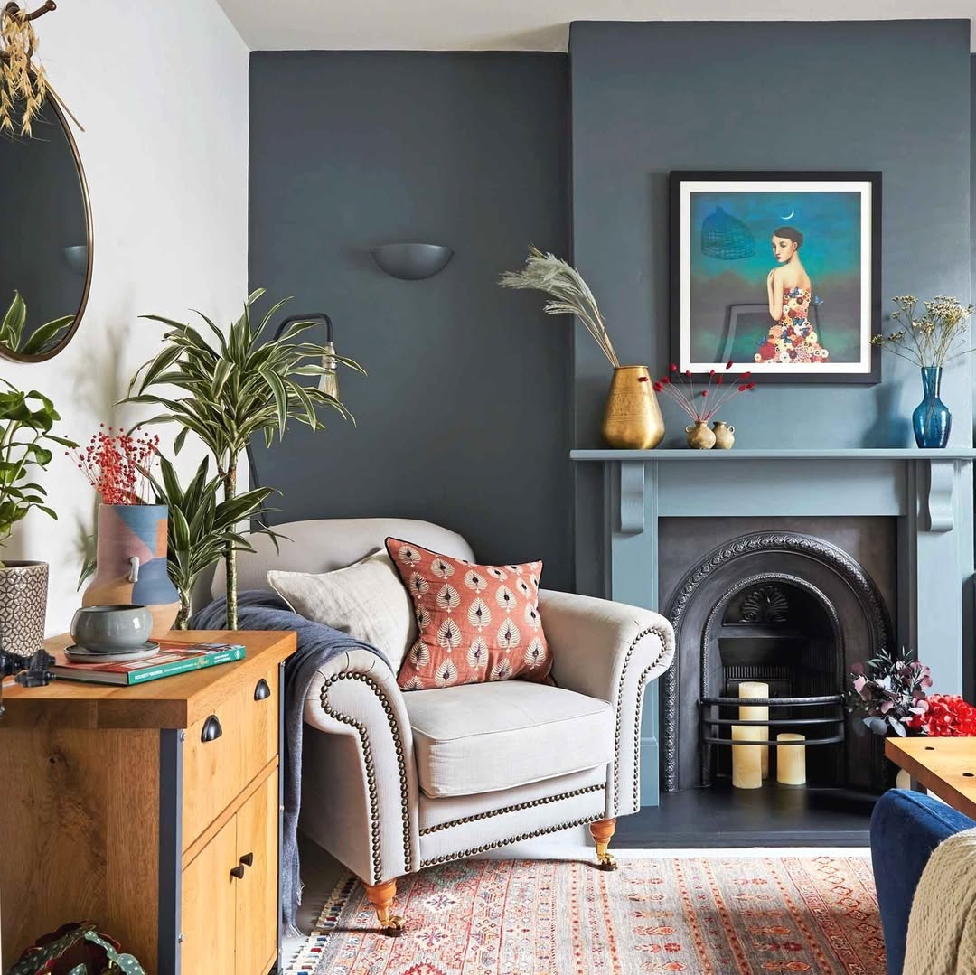 Eclectic Warmth In Blue And Grey