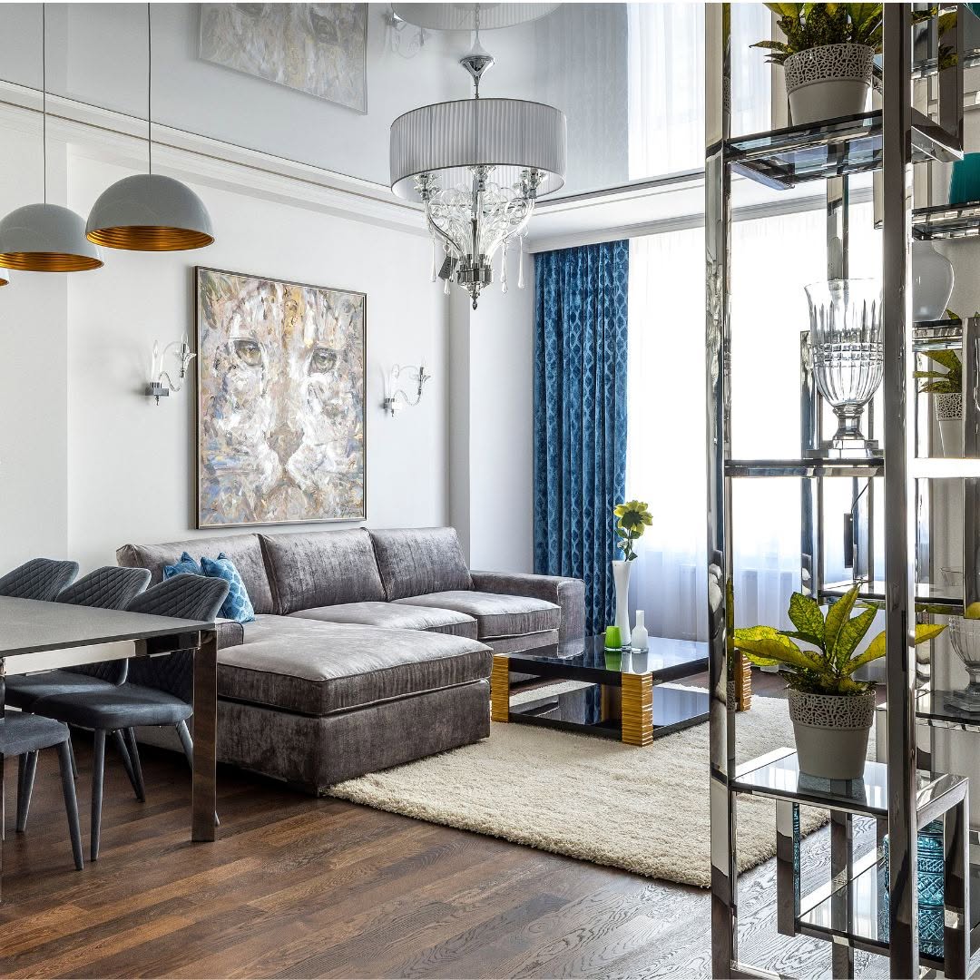 Modern Glamour In Blue And Grey