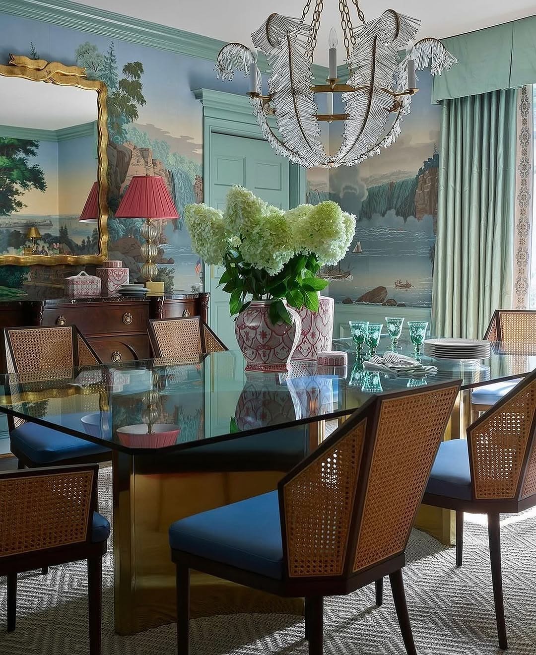 Scenic Wallpaper For A Captivating Dining Space