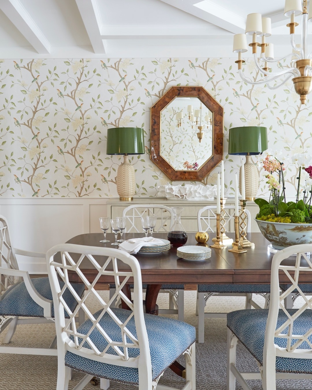 Botanical Wallpaper For A Fresh And Elegant Dining Room