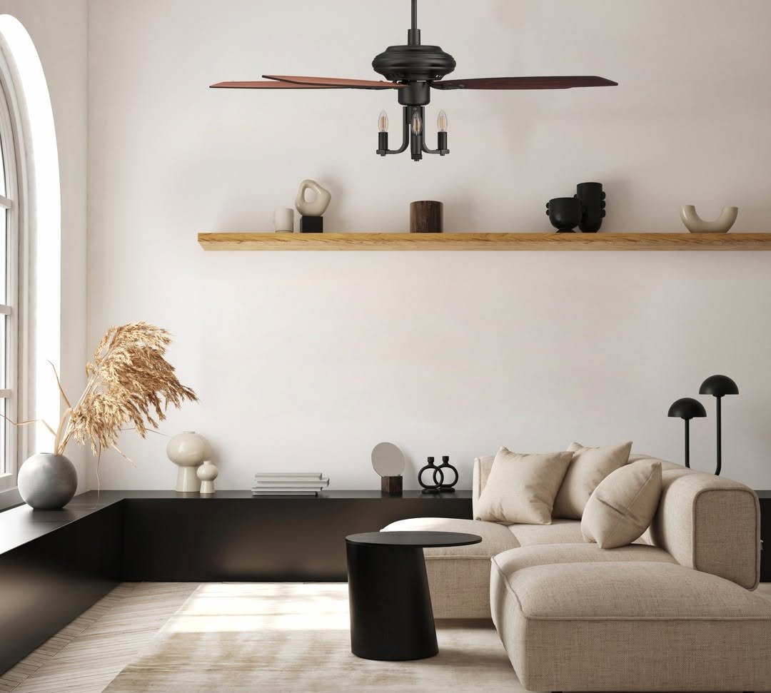 Elegant Wood Ceiling Fan For Contrast