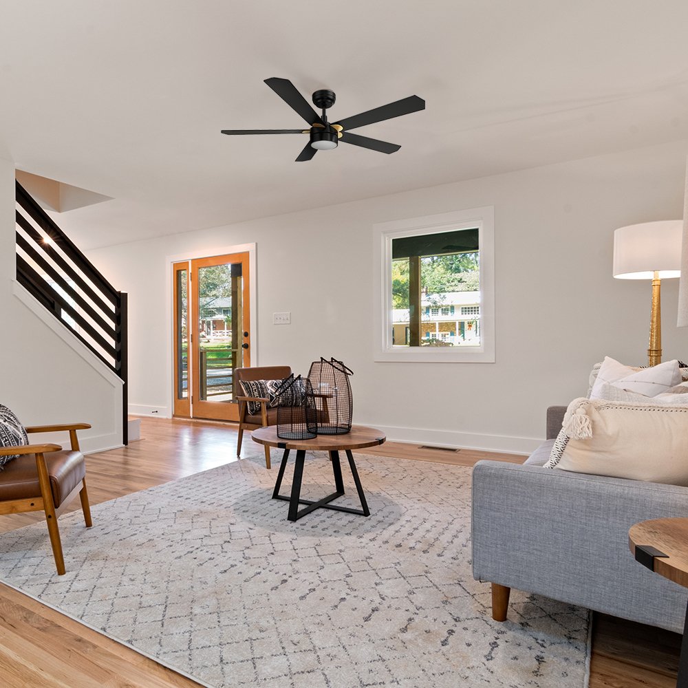 Modern Black Ceiling Fan For Contrast