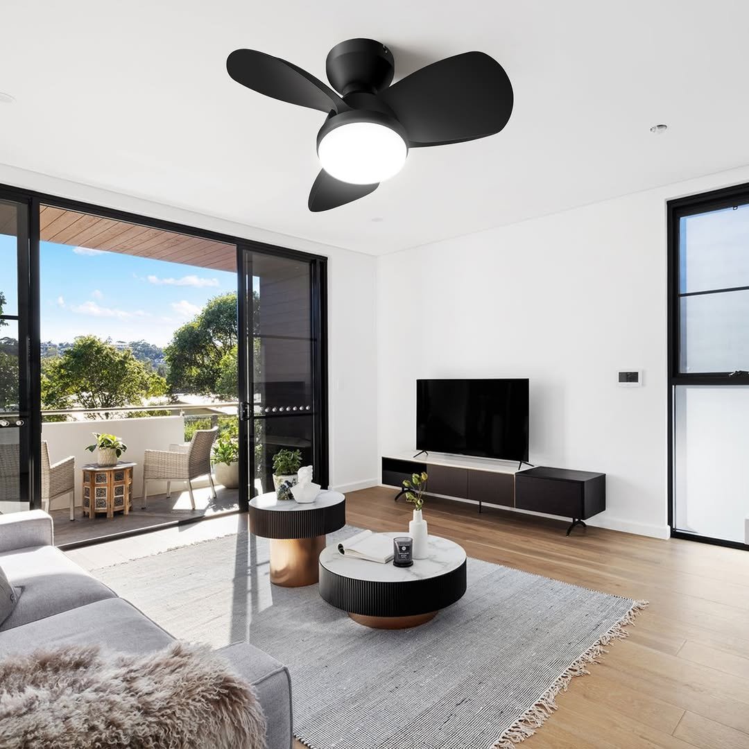 Modern Black Ceiling Fan For Contrast