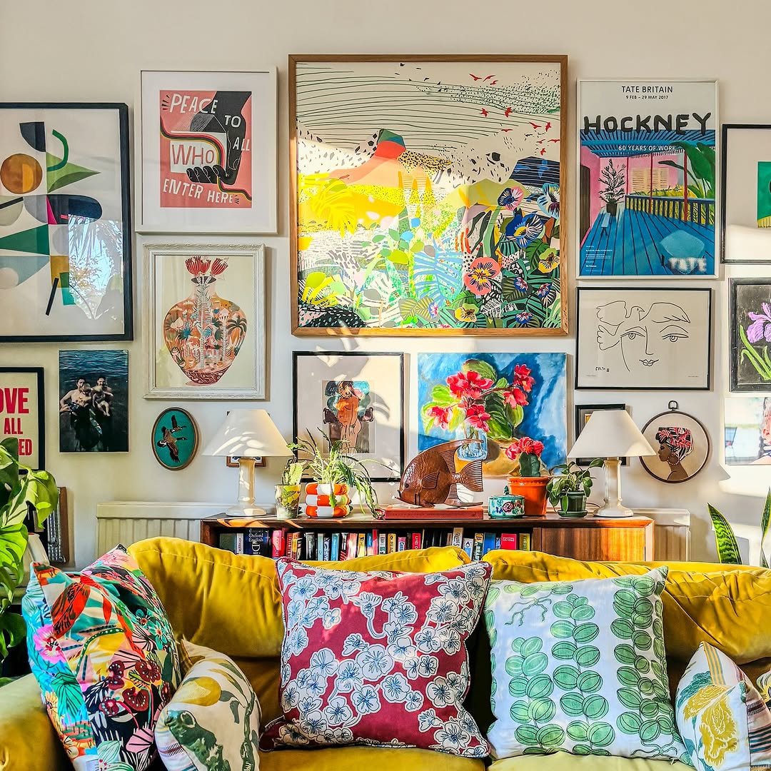 Art-Filled Walls And Bold Textiles