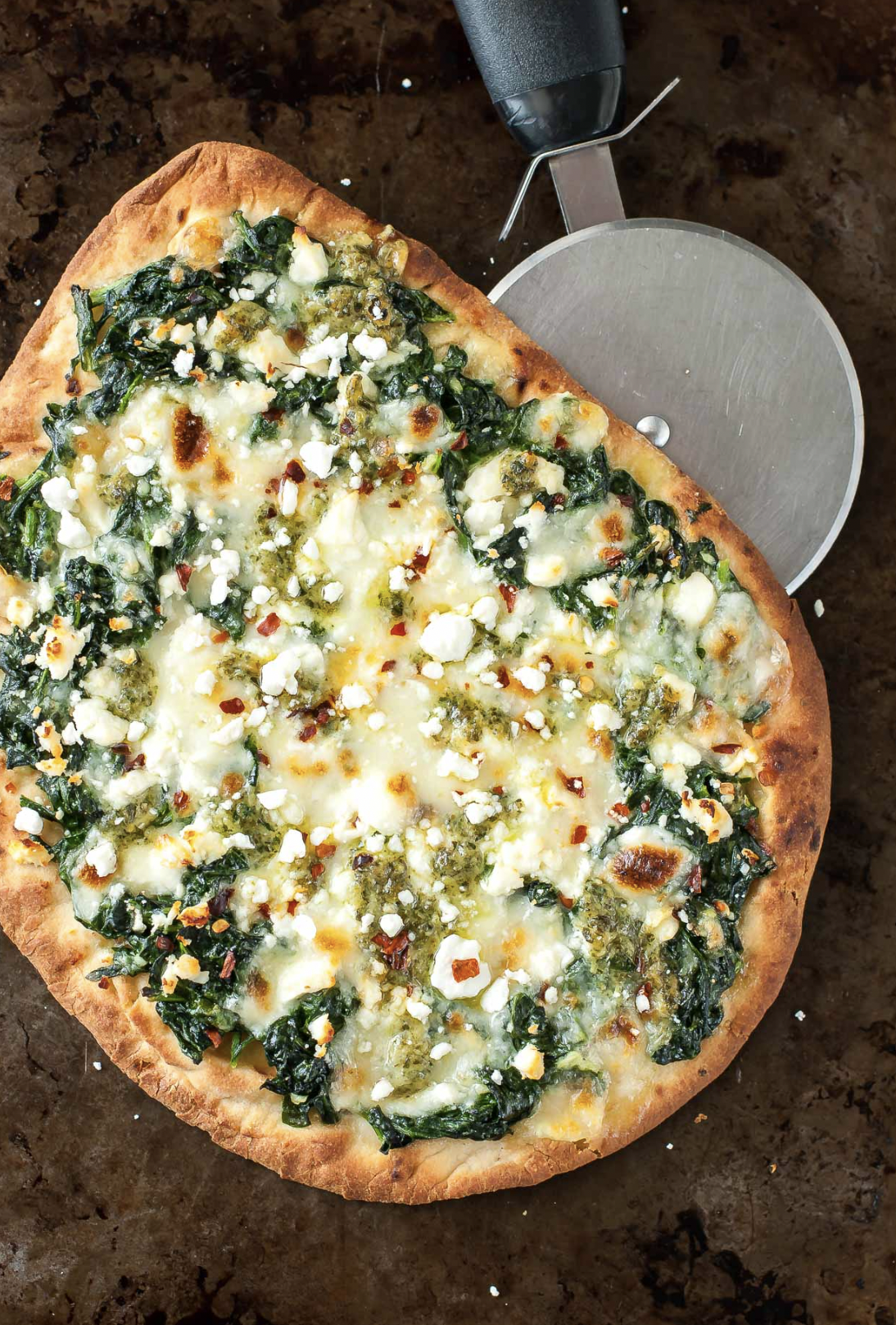 Spinach and Pesto Pizza