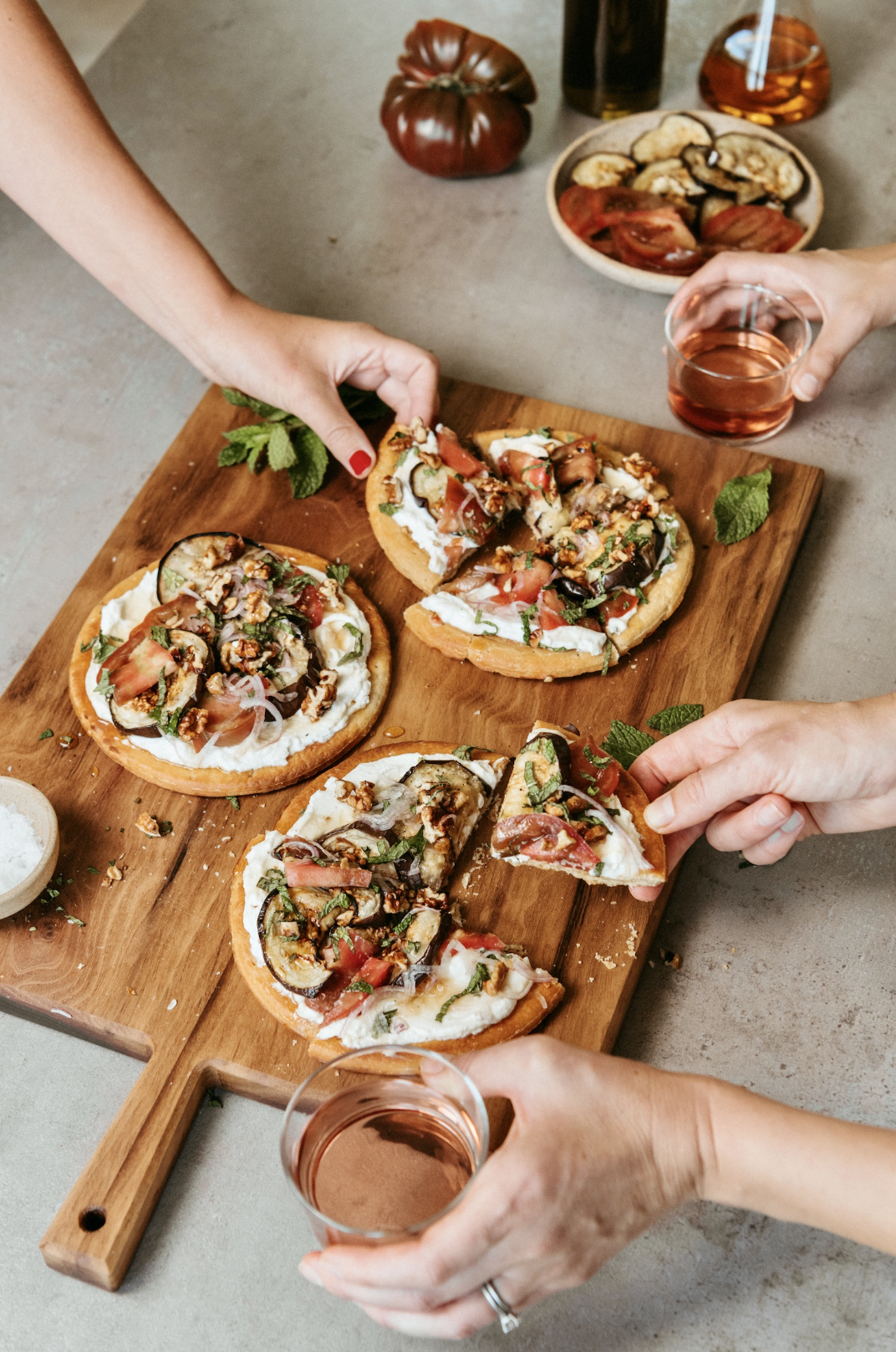 Eggplant & Ricotta Flatbread Pizza Delight