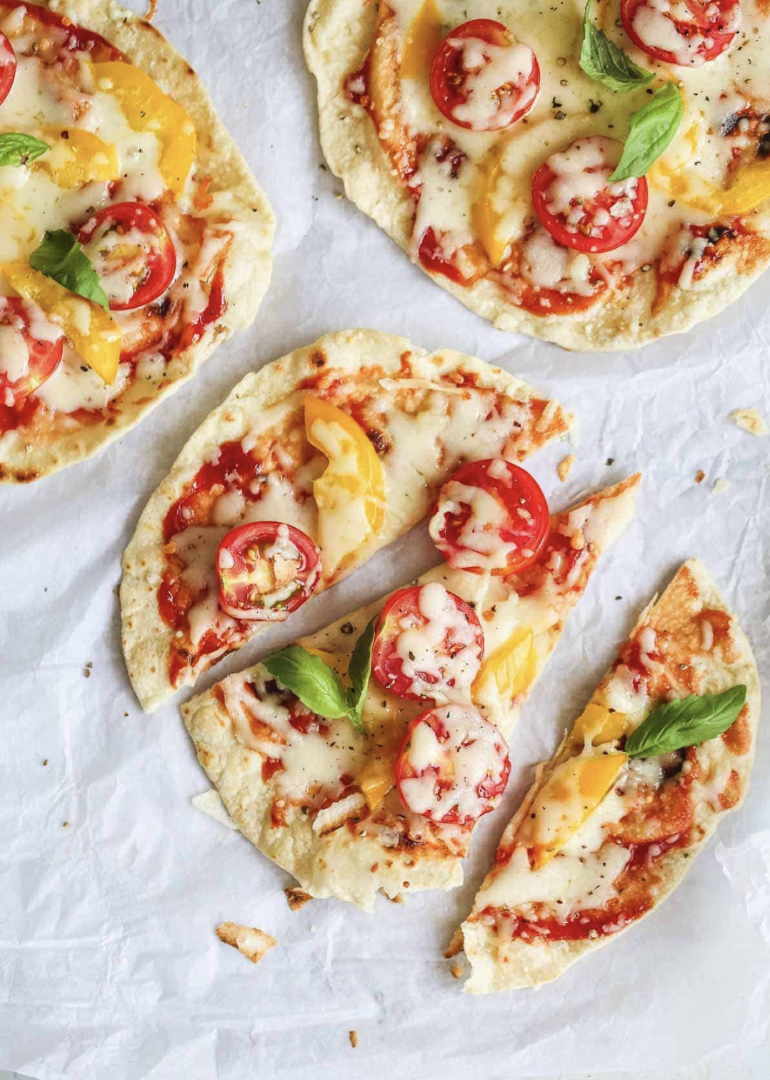 Flatbread Pizza With Grated Mozarella