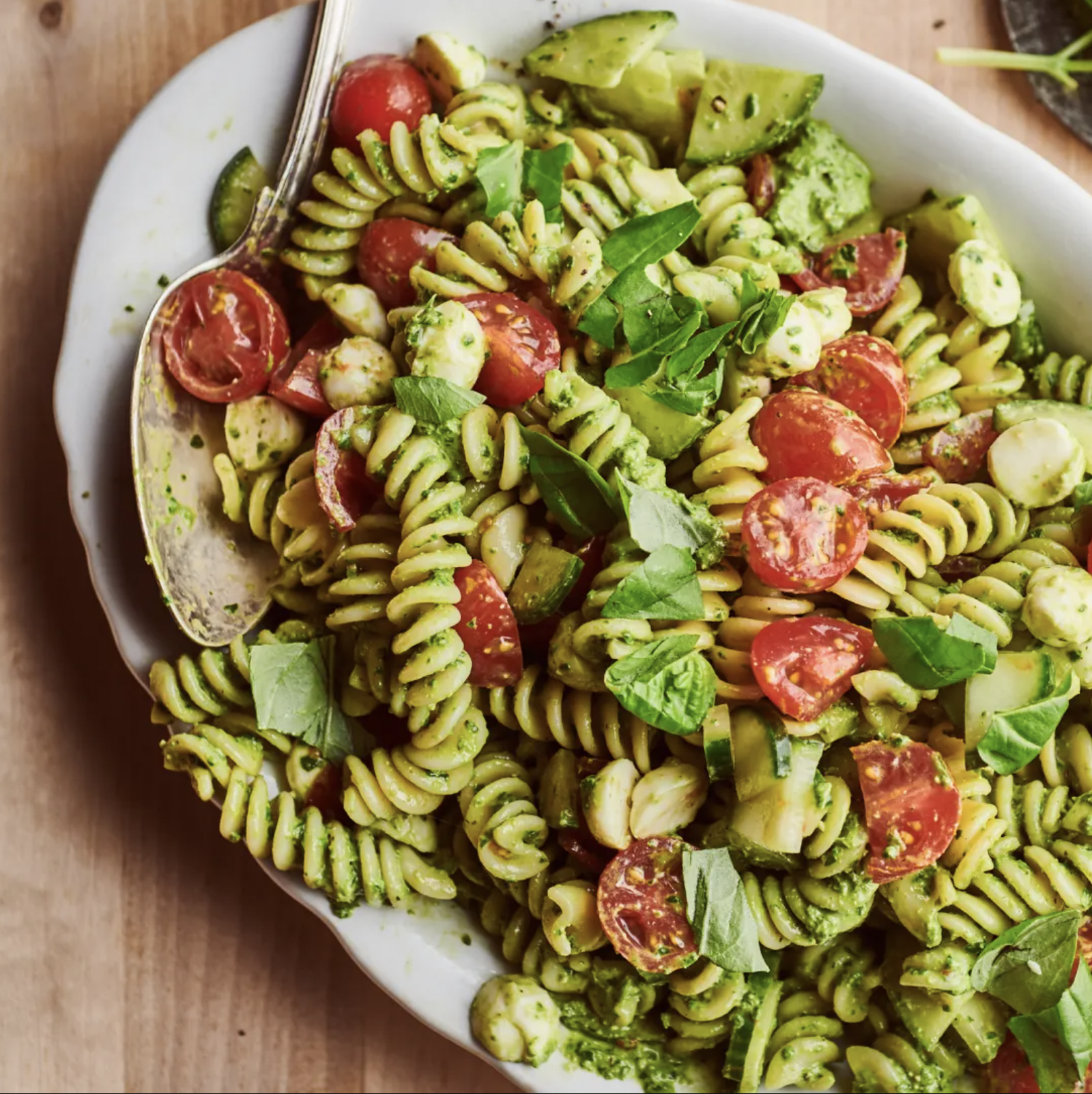 Pasta Salad With Mini Mozzarella Cheese Balls