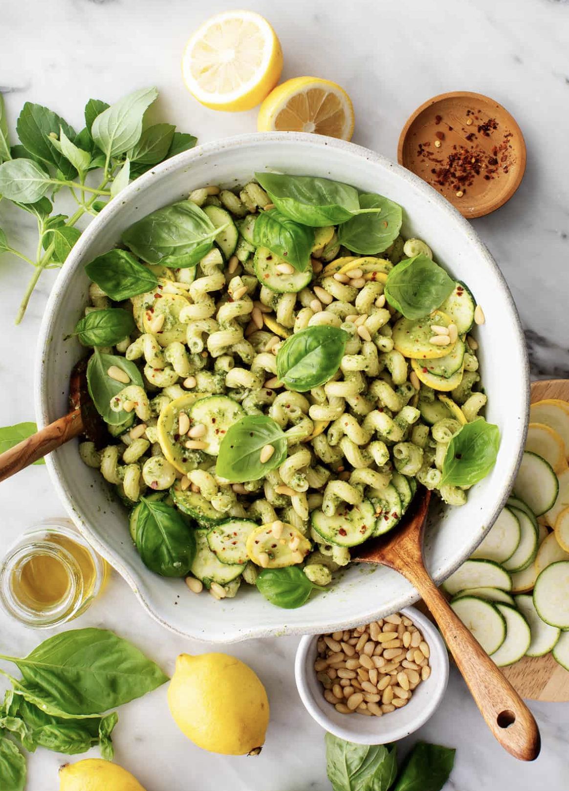 Zesty Basil Pesto Pasta Salad