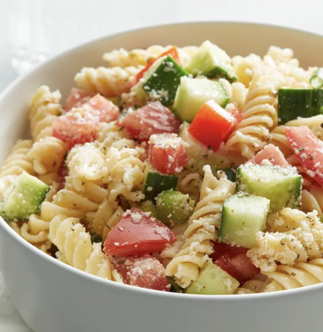 Pasta Salad With Grated Parmesan cheese