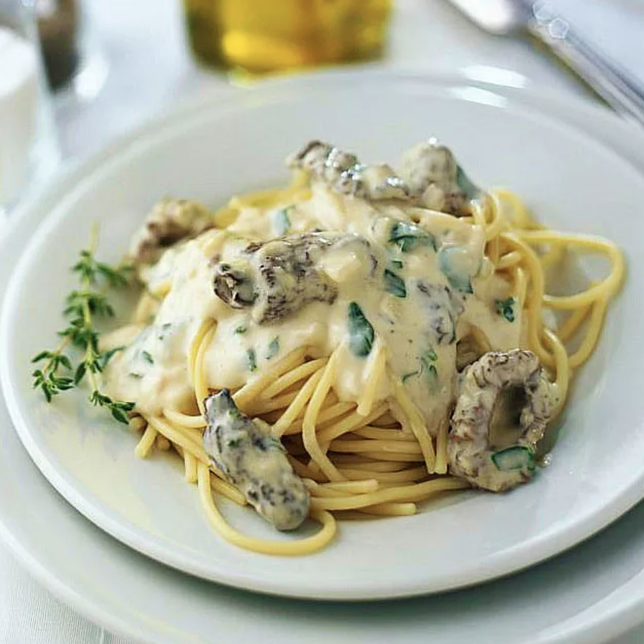 Spring Ramp Pasta with Morels and Peas