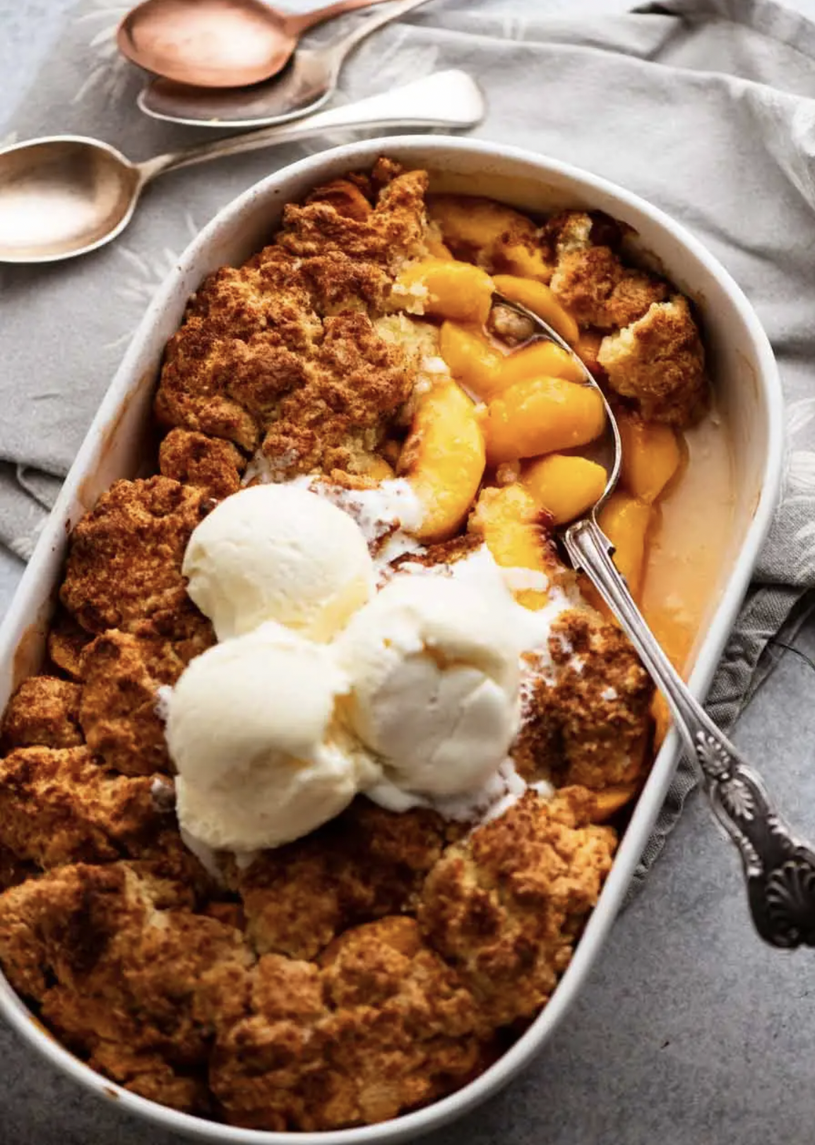 Peach Cobbler With A Hint Of Cinnamon