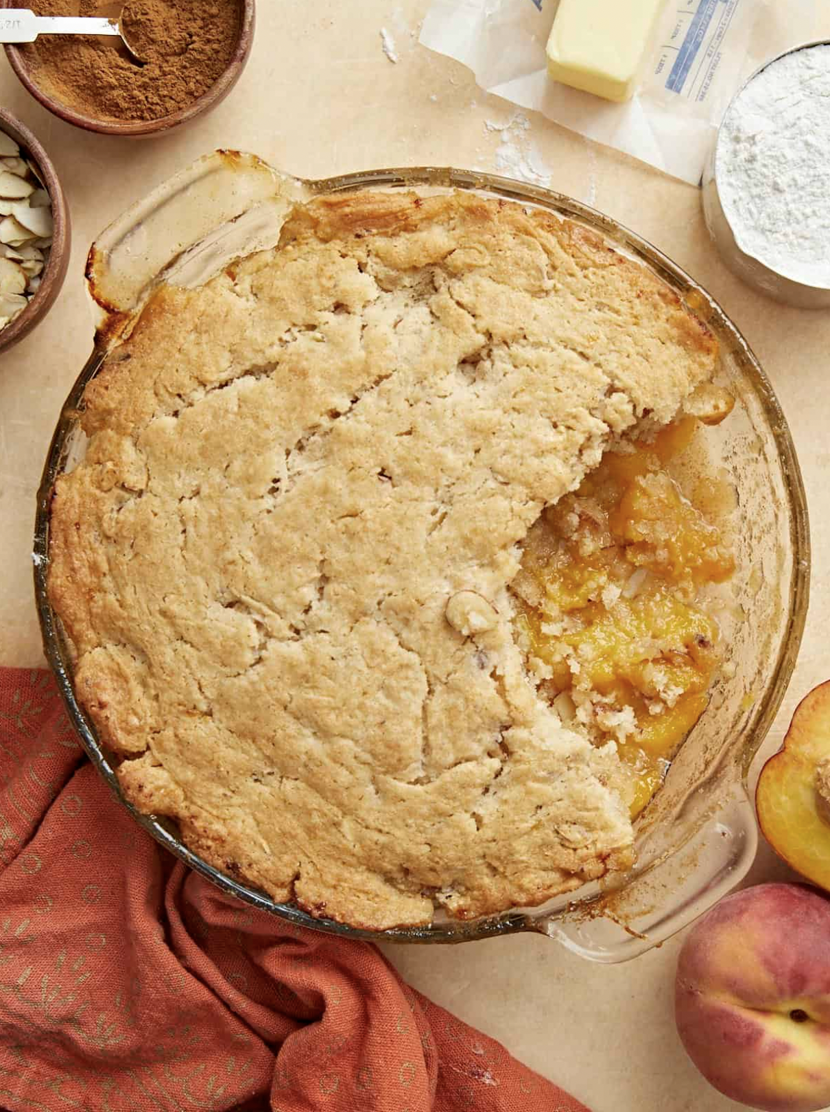 Peach Cobbler With Almond Studded Crust