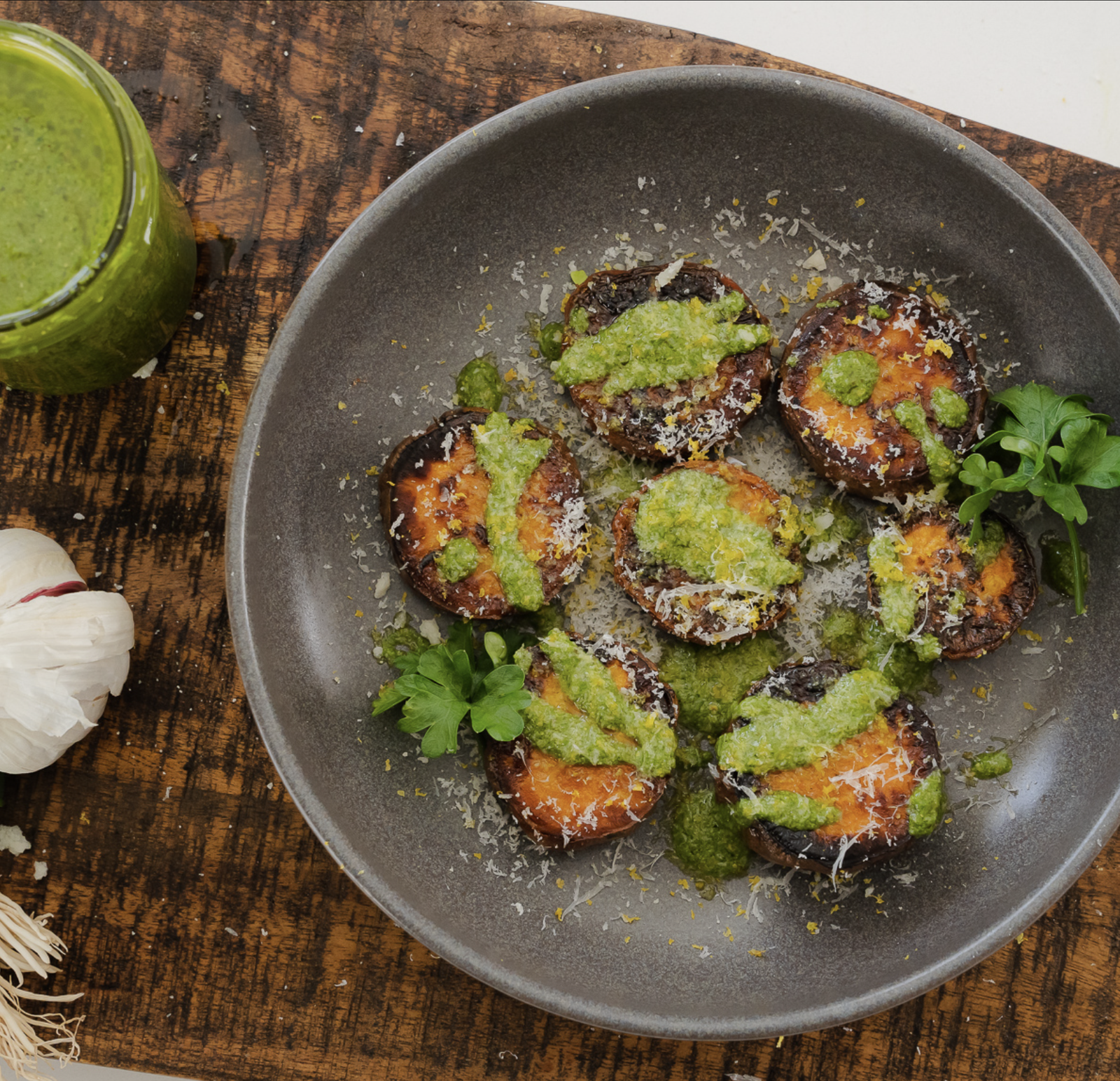 Garlic Scape And Pumpkin Seeds Pesto