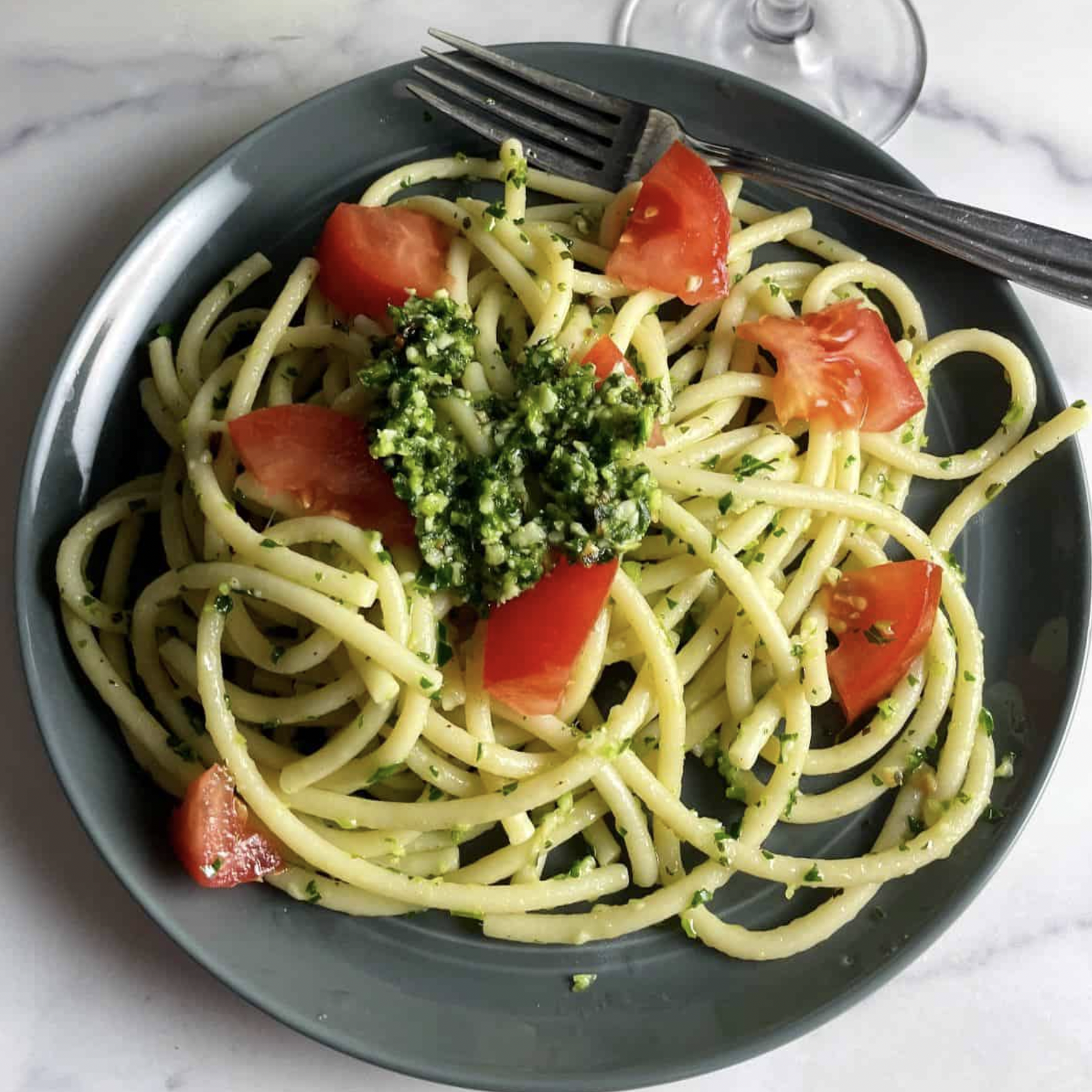 Garlic Scape And Toasted Pumpkin Seeds