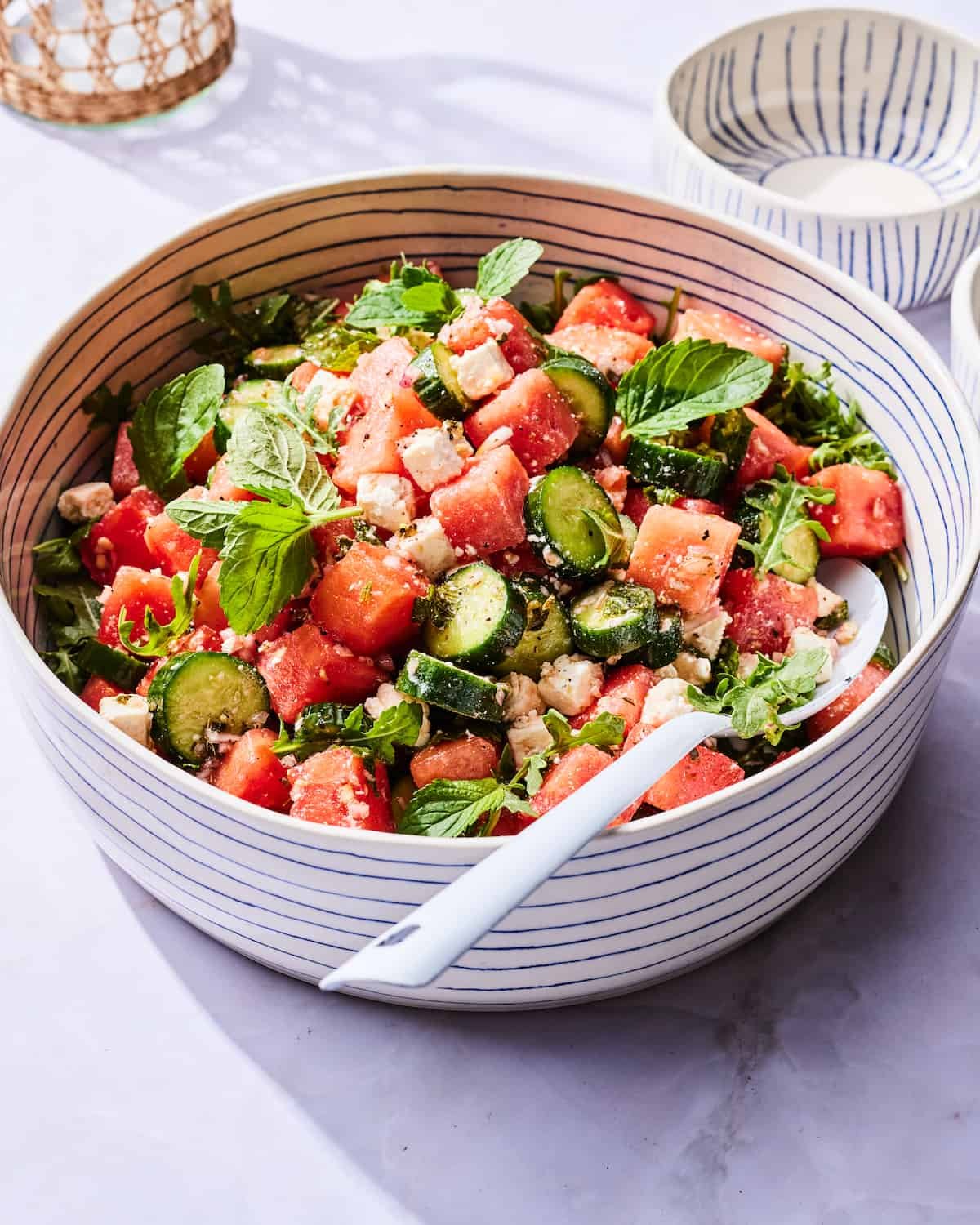 Refreshing Watermelon Mint Salad with Feta Vinaigrette