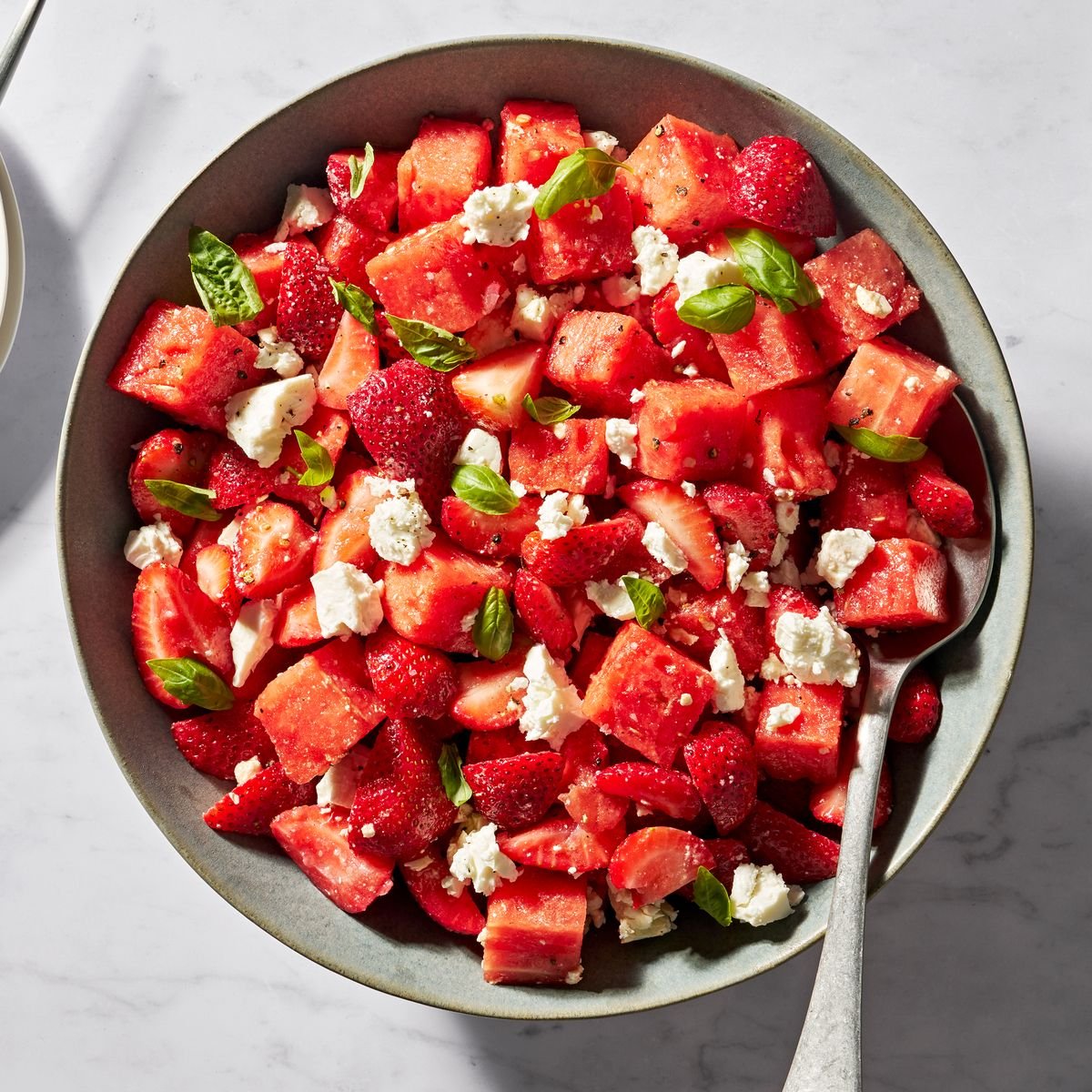 Watermelon Strawberry Caprese Salad