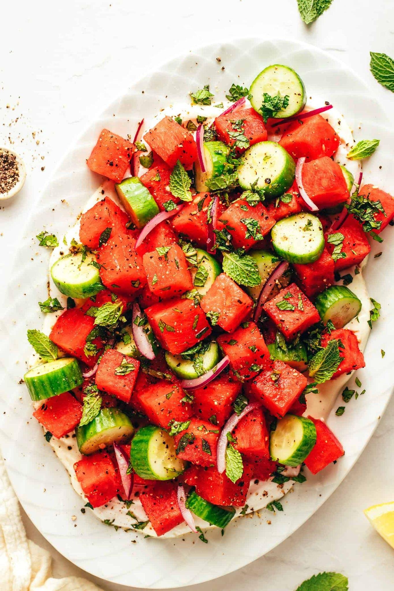 Refreshing Watermelon Salad with Creamy Whipped Feta