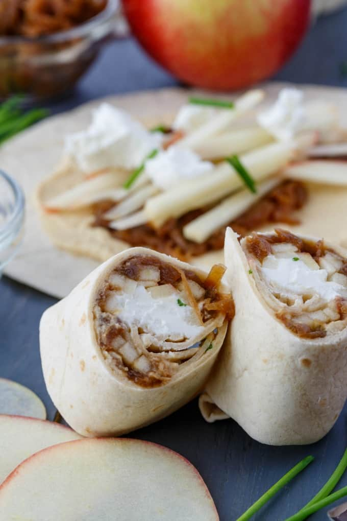 Caramelized Onion Apple Wraps