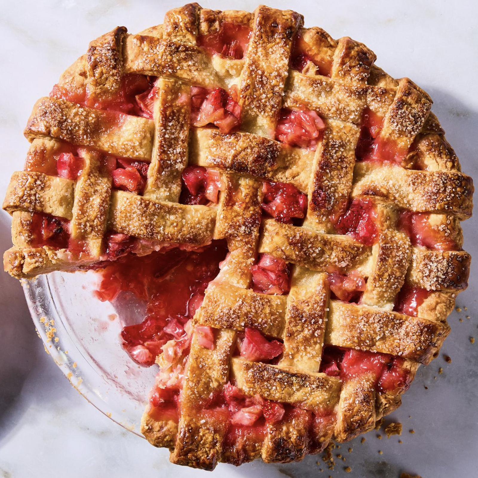 Strawberry Rhubarb Pie With a Hint Of Lemon And Vanilla