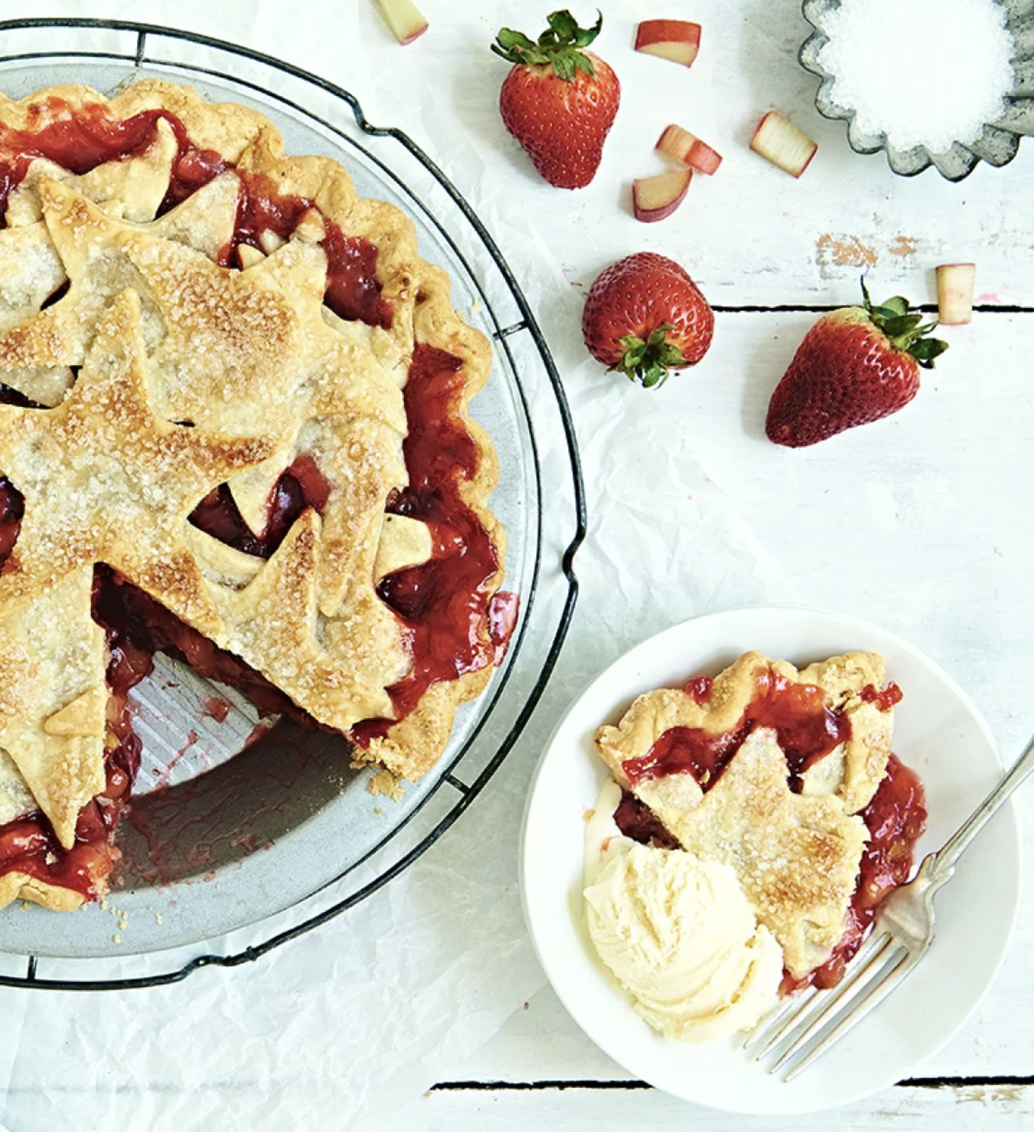 Strawberry Pie With Playful Star-Shaped Crust Cutouts