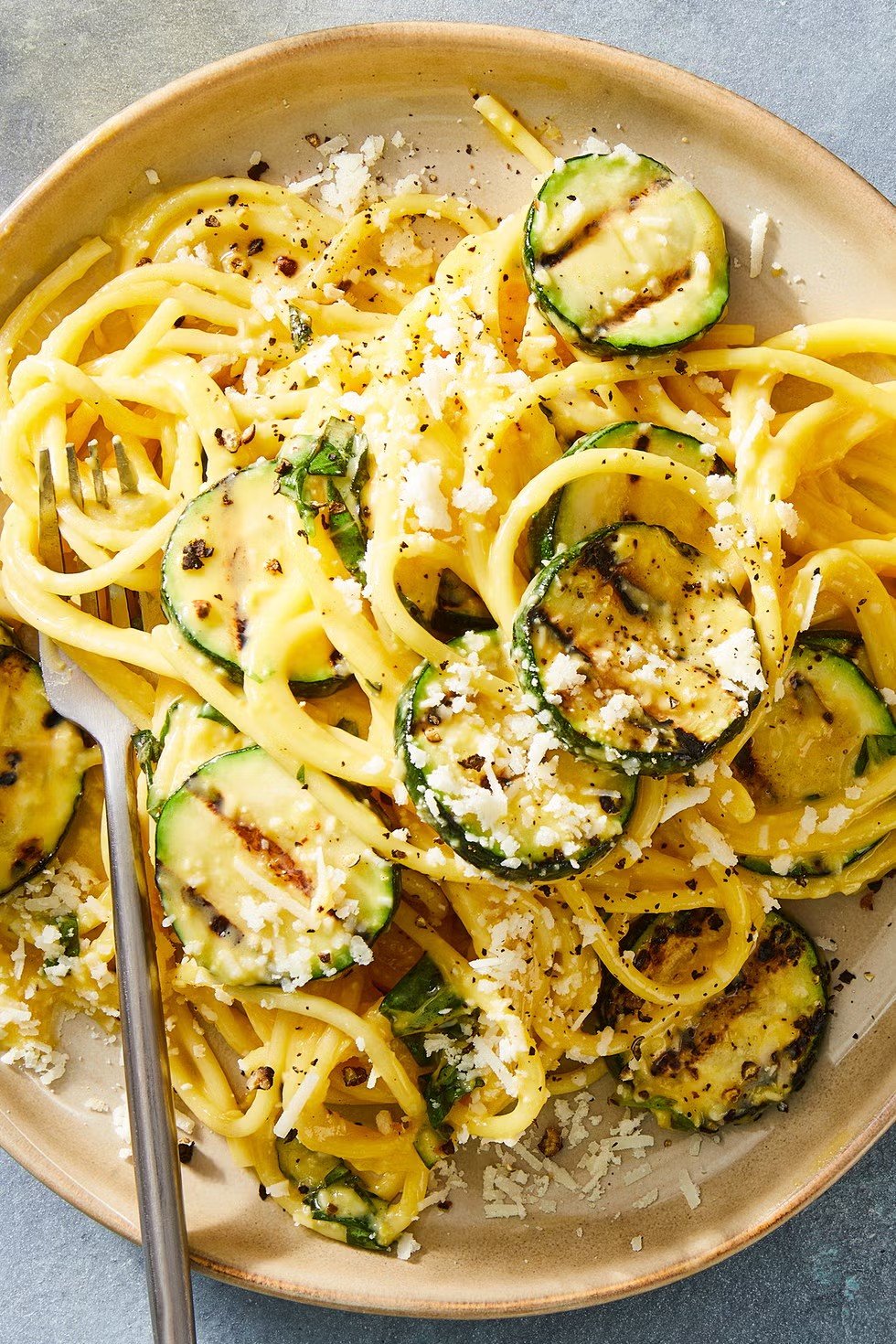 Grilled Zucchini Carbonara