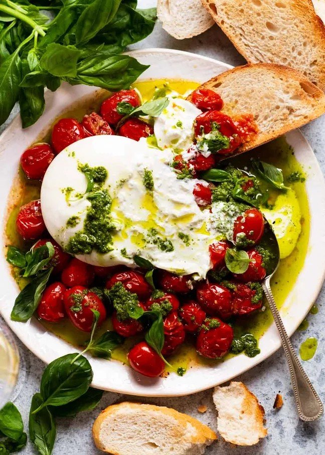 Bursty Tomato Burrata Salad