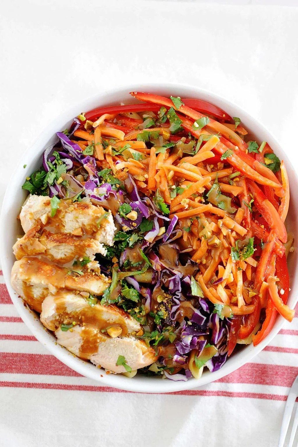 Thai Pasta Salad with Chicken and Peanut Dressing