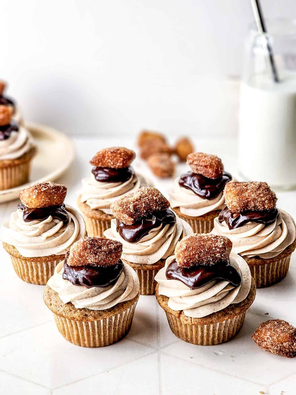 Churro Cupcake With Cinnamon Cheesecake Frosting