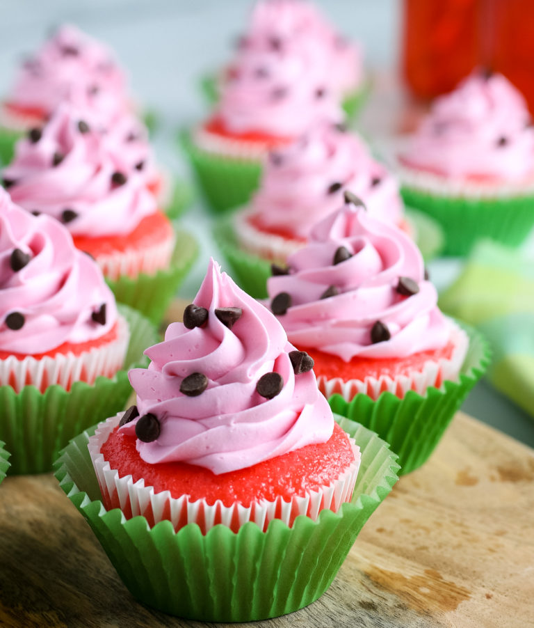 Easy Watermelon Cupcakes