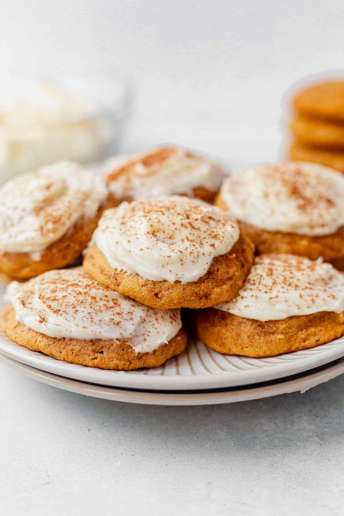 Soft Pumpkin Cookies with Cream Cheese Frosting