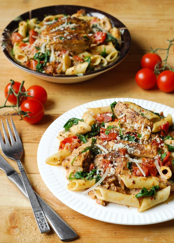 Chicken Penne with Bacon & Spinach