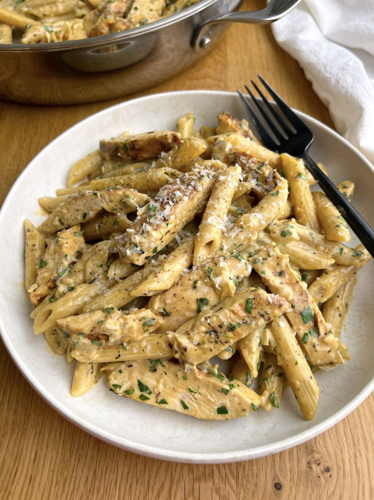 Garlic Parmesan Chicken Pasta Heaven