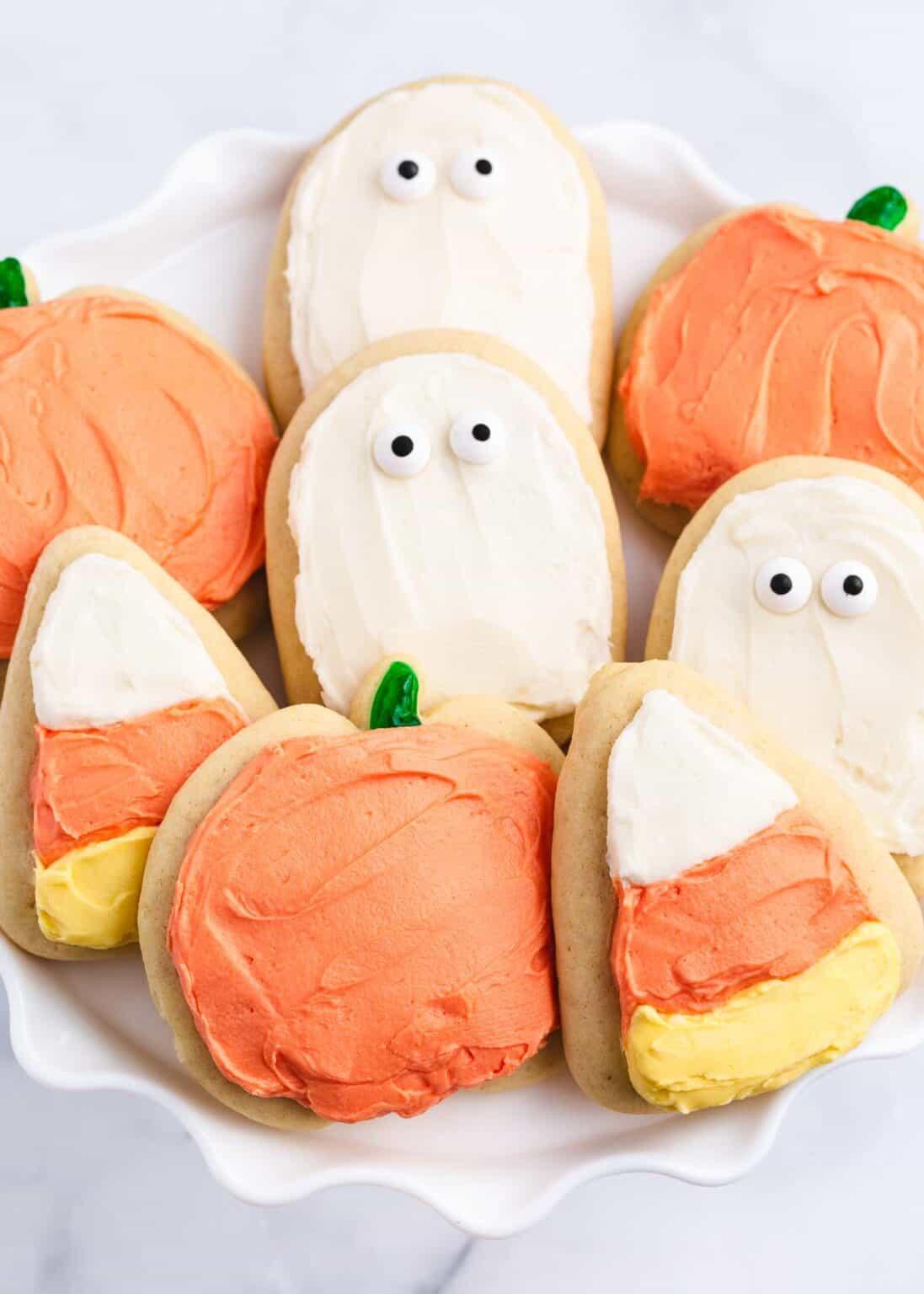 Classic Halloween Sugar Cookies with Creative Designs