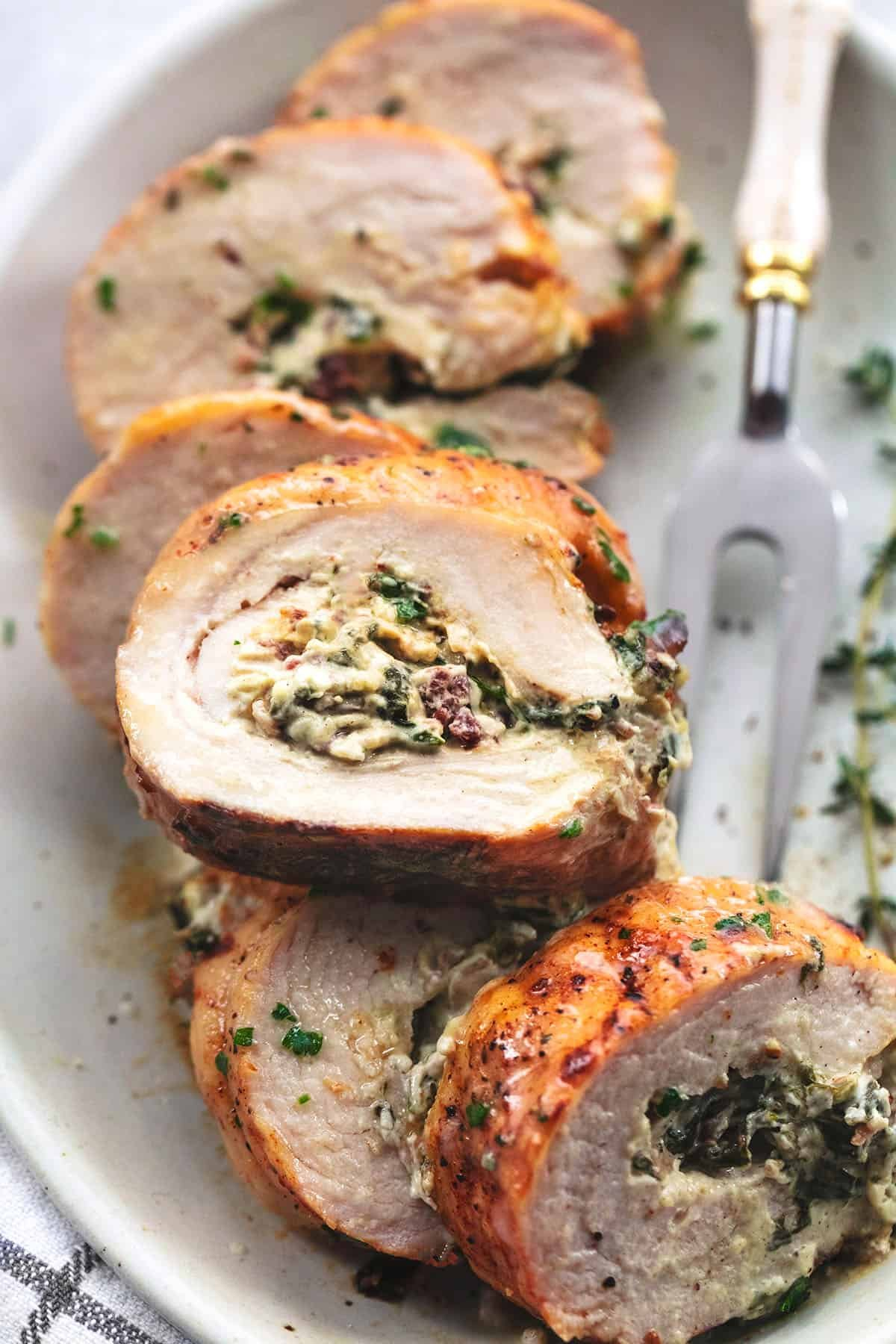 Spinach and Bacon Stuffed Turkey Breast