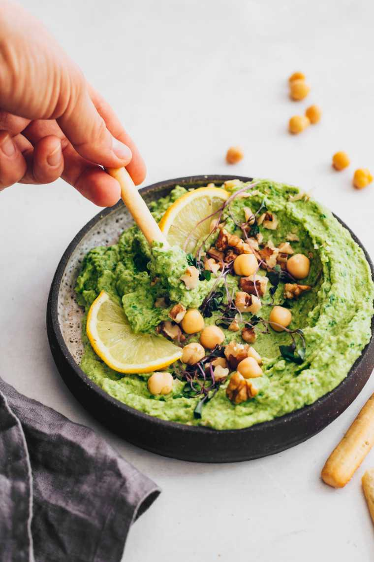 Creamy Green Goddess Hummus with Avocado