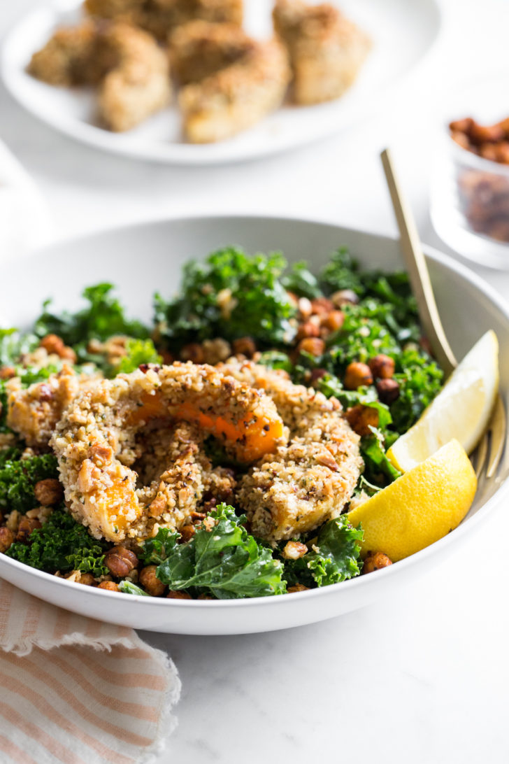 Nutty Crusted Butternut Squash Bowl with TenPiece Roasted Chickpeas