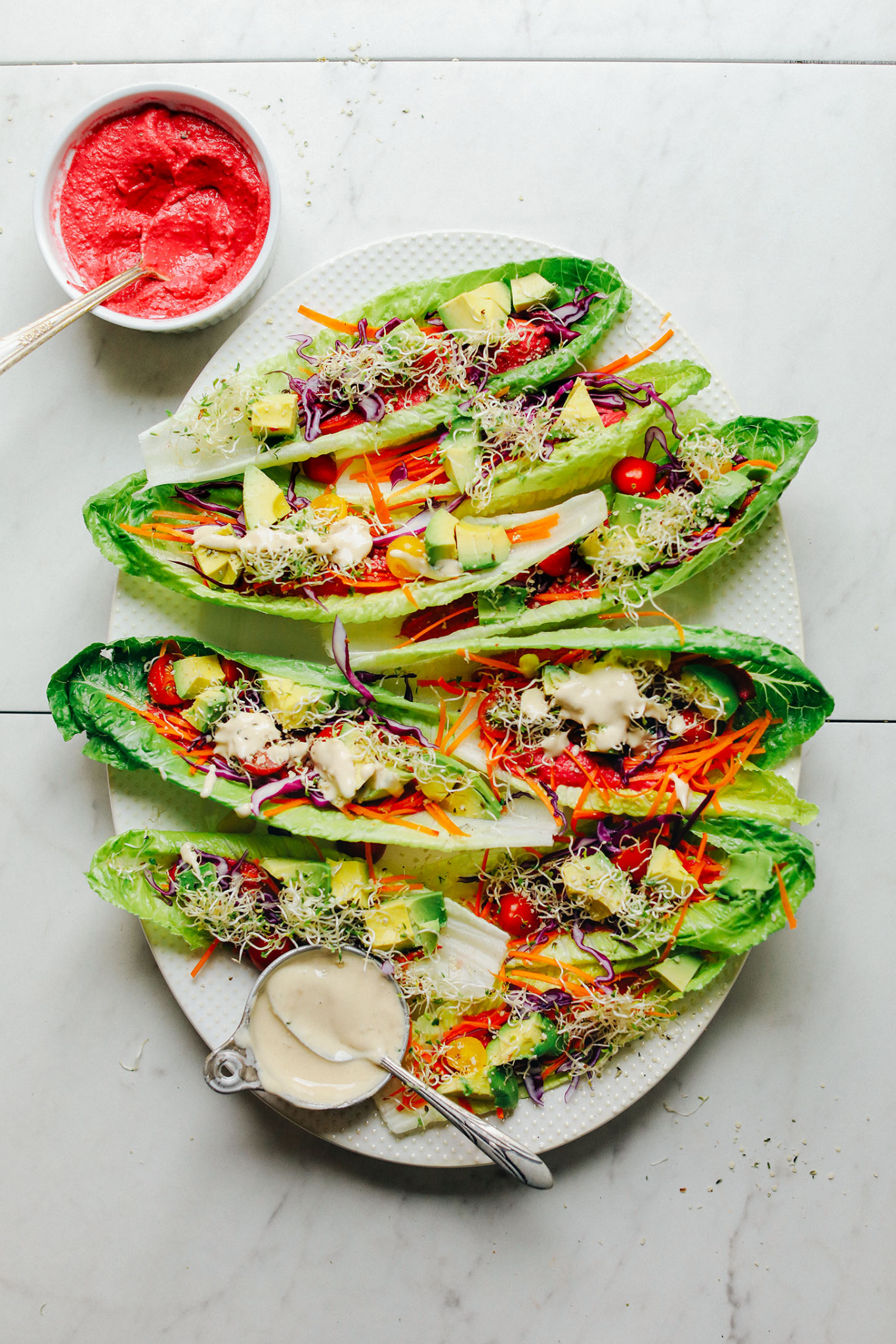 Rainbow "Raw-Maine" Taco Boats